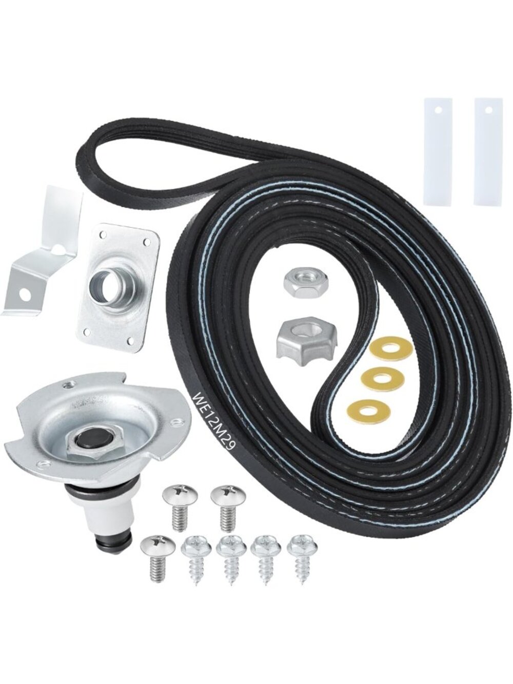 Dryer Drum Bearing Replacement Kit with Drive Belt & Bearing Slide - Compatible